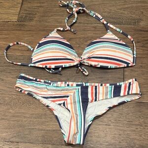 Striped Multicolor Bikini Set